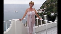 Mature on the balcony