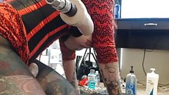 Crotchless pantyhose crazy tattoed bitch